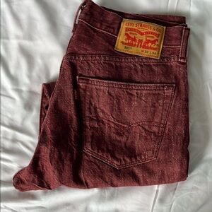 Levi's 501 White Oak Cone Denim Men's Red Jeans